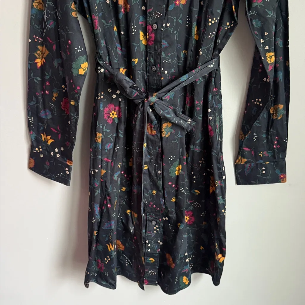 UNTUCKit Ellery Button Up Shirt Long Sleeve Floral Dress 12 Black - Image 10