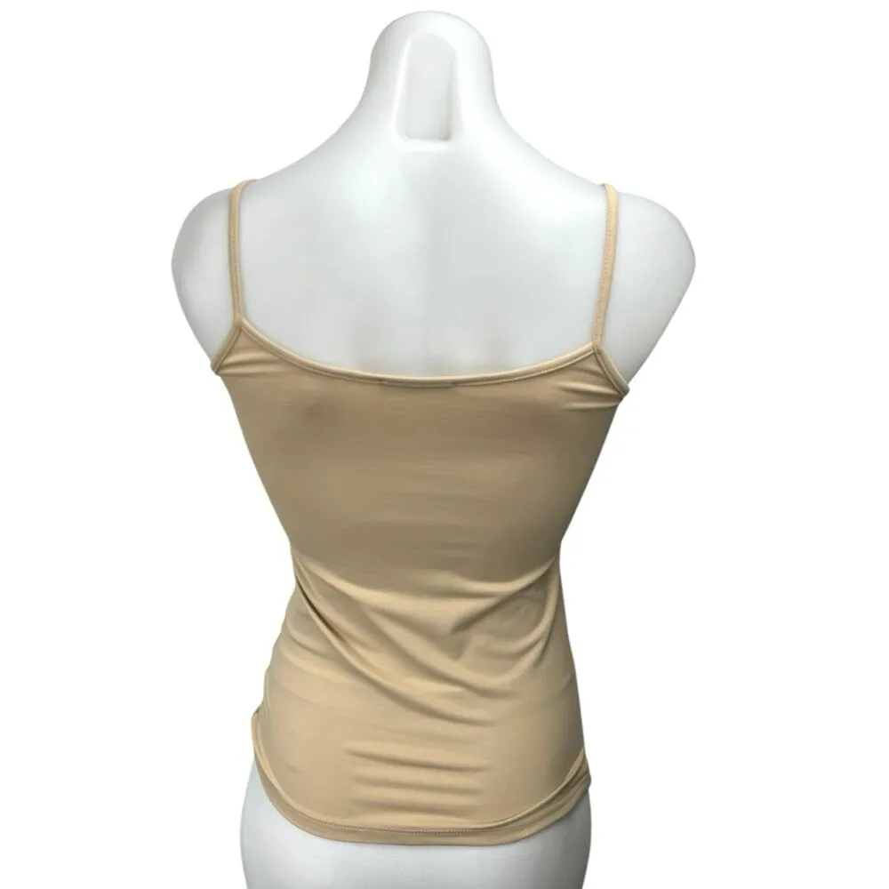 Zara Basic Beige Nude Stretch Scoop Neck Sleeveless Cami Tank Top Size S - Image 2