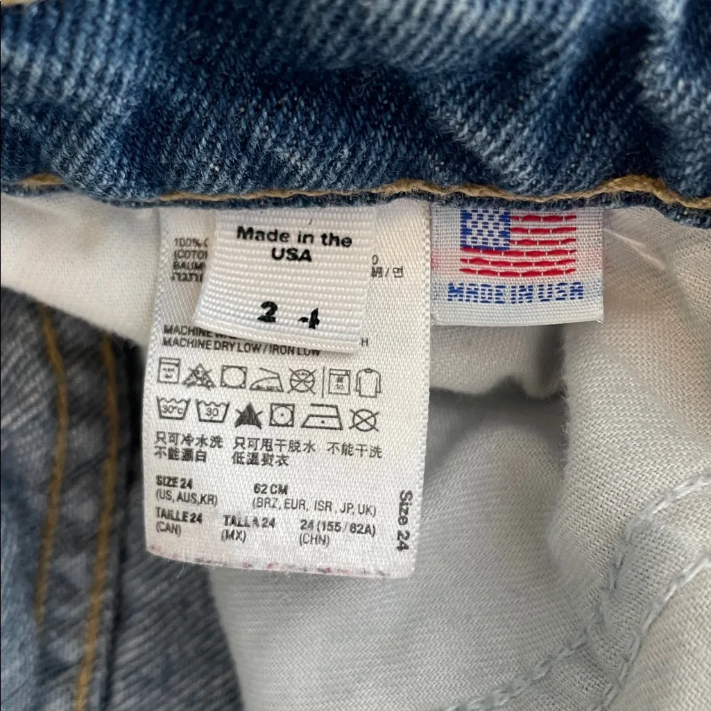 AMERICAN APPAREL Jeans Denim High Rise Cotton Shorts Cuffed Hem Size 24 *Altered - Image 10