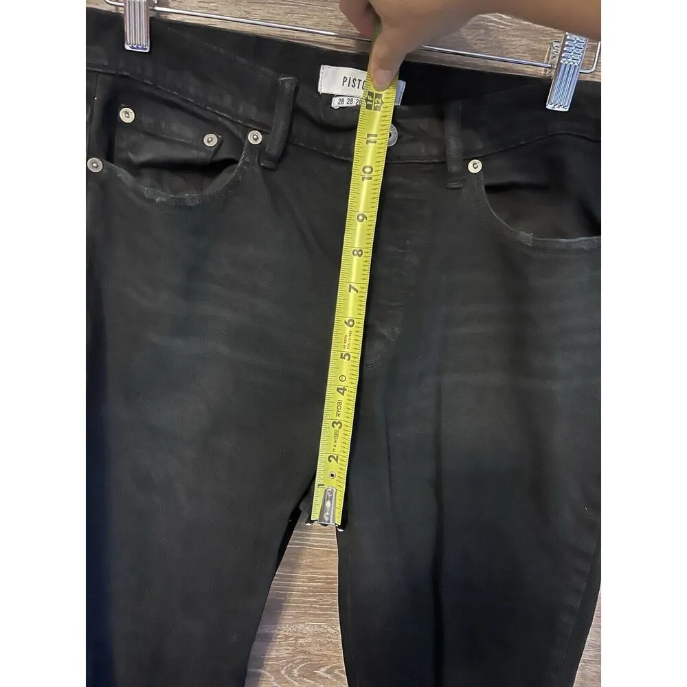 Pistola Nico Mom Straight Leg Jeans Size 28 Black Distressed Hem Butterfly - Image 7