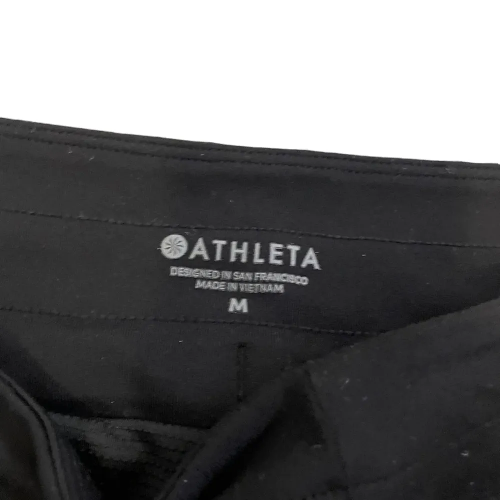 Athleta Black Downtown Metro Ribbon Lined Zip Pocket Skort size Medium - Image 8