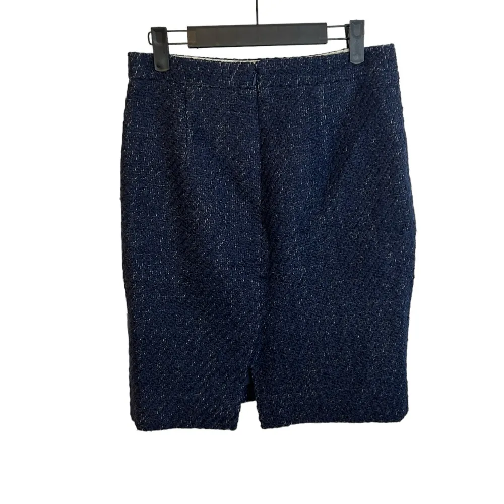 J.Crew Navy Blue Wool Pencil Skirt - Image 2