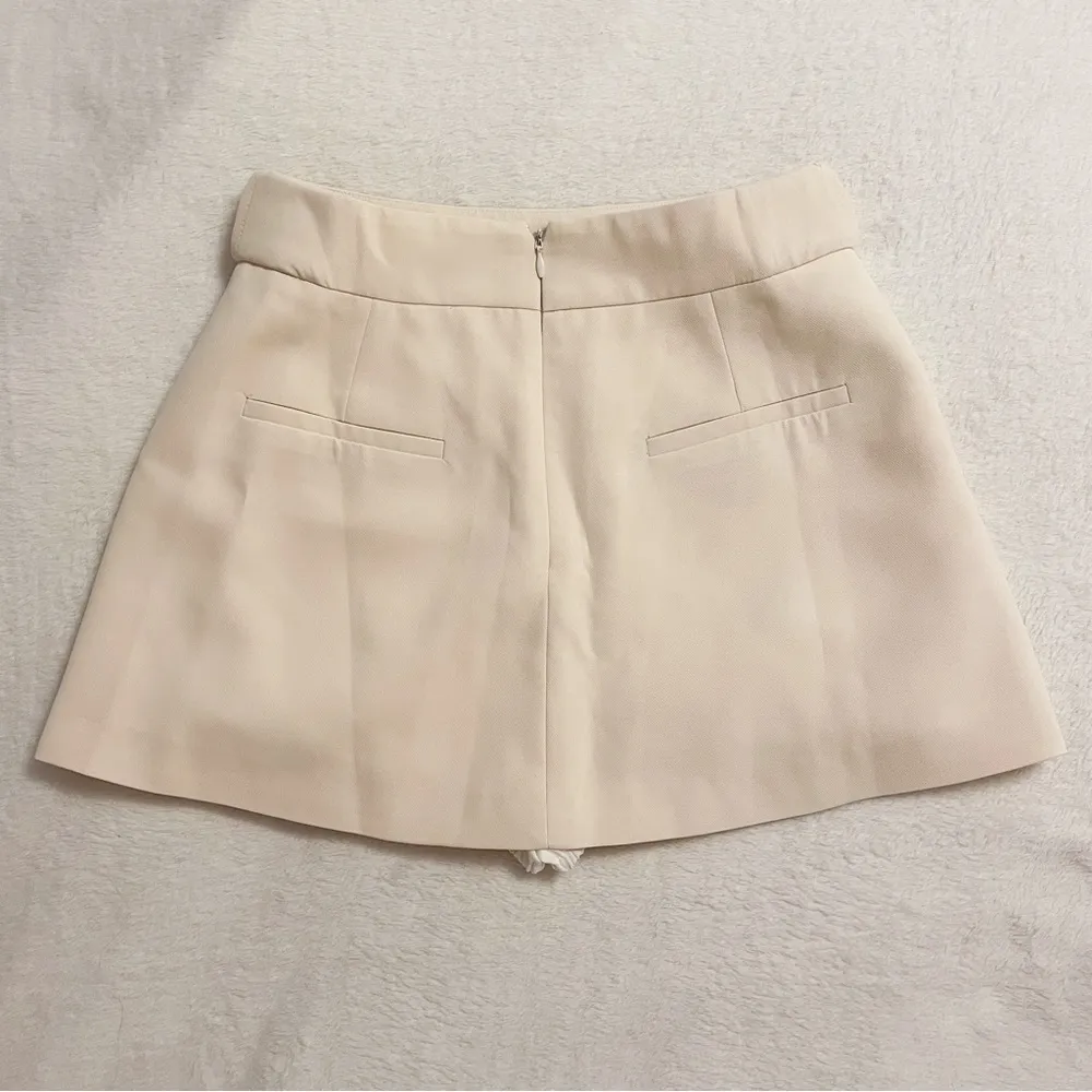Japanese Kawaii Style Balletcore Sailor Button Cream Ivory Mini Skirt Skort Size XS - Image 10