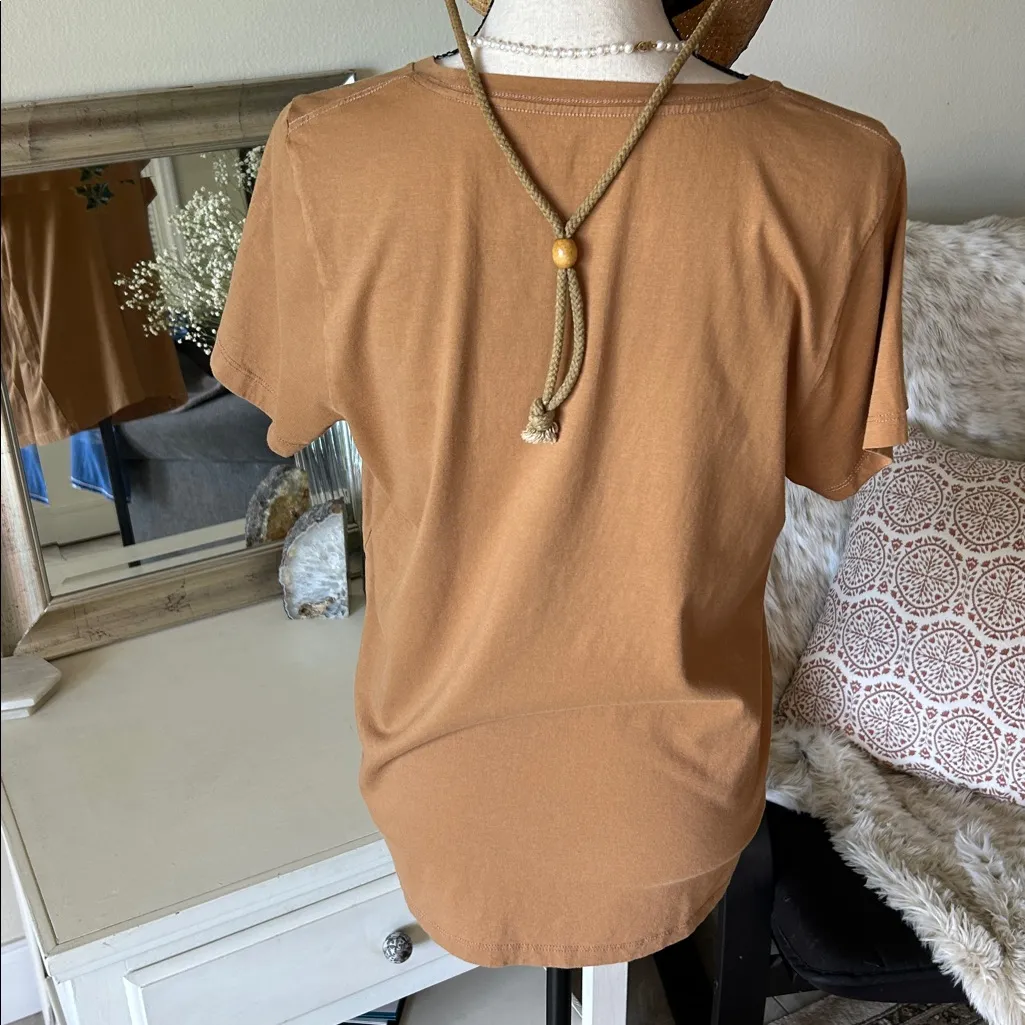 J. crew fall sequin leaf collectors Tee cotton tan, brown, green tee shirt L - Image 8