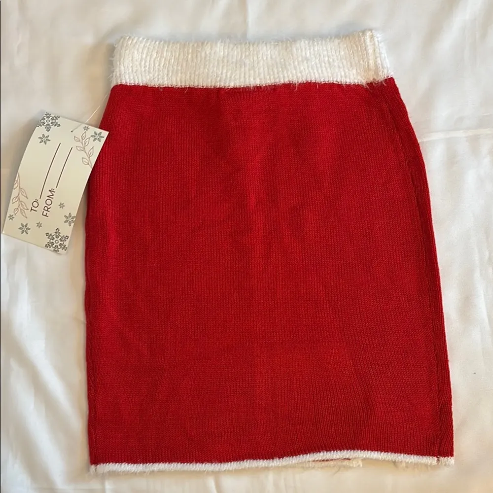 Planet Gold Red and White Skirt with Black Bow Women Size Small - Image 3
