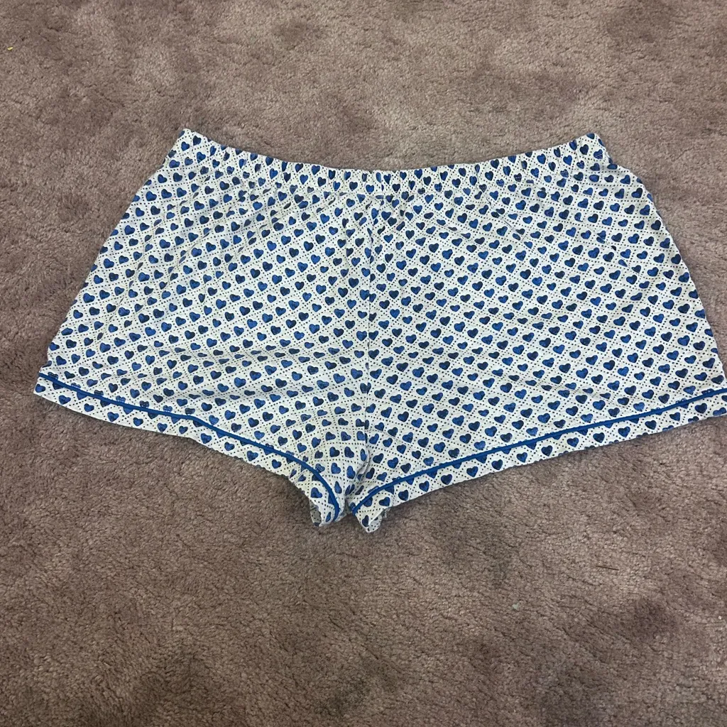 Roller Rabbit Blue Quilted Hearts Earth Day Polo Pajama Set Cotton Large Rare - Image 15