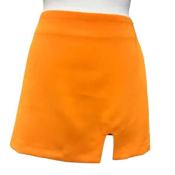 MANGO MNG Slit Hem Micro‎ Miniskirt Orange Size S NWOT Trendy Sexy - Image 8