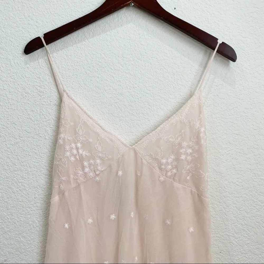 Nordstrom Lingerie Pink Embroidered Mesh Dress - Image 6