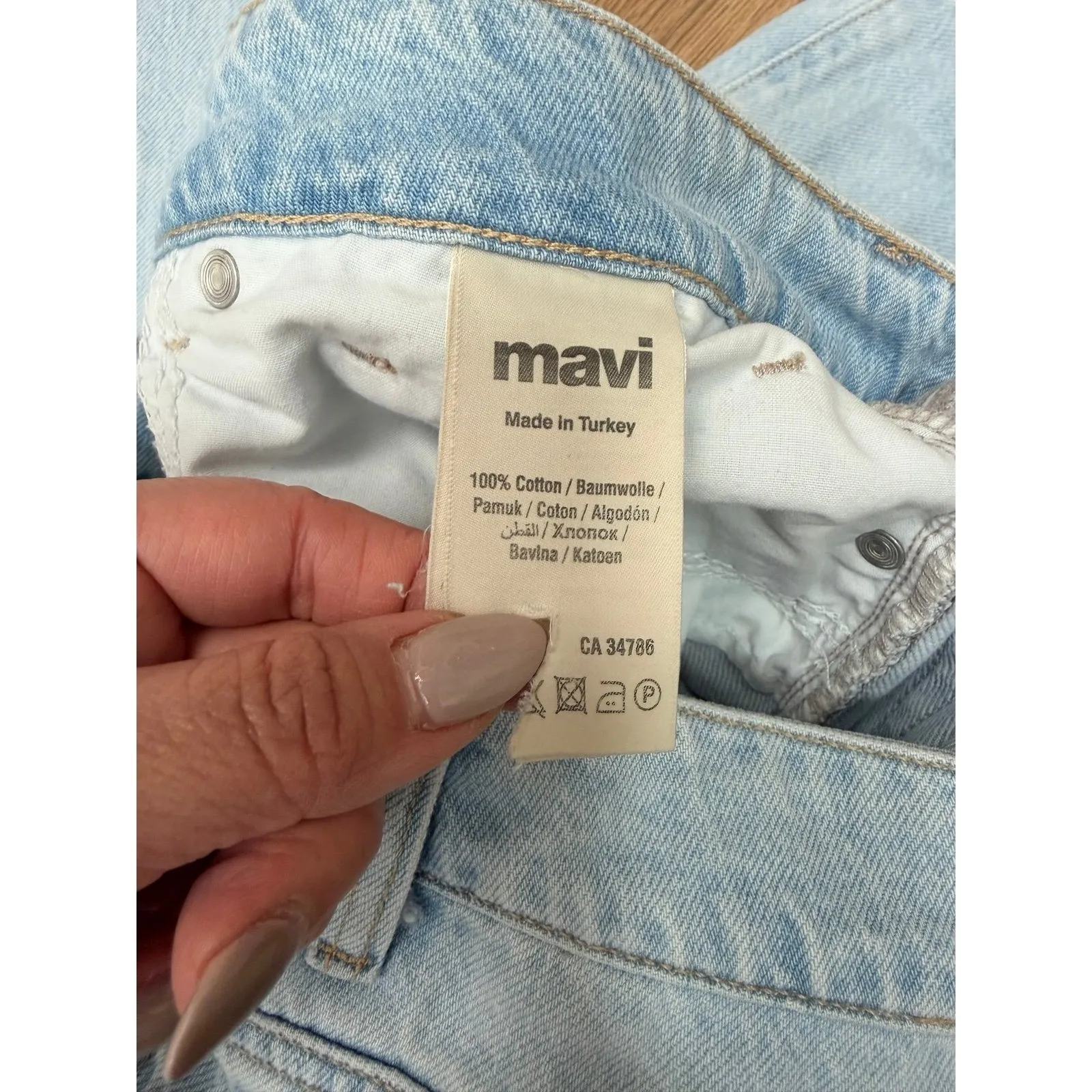 Mavi Paloma High Rise Wide Leg Jeans Light Wash 100% Cotton Size 27 - Image 5