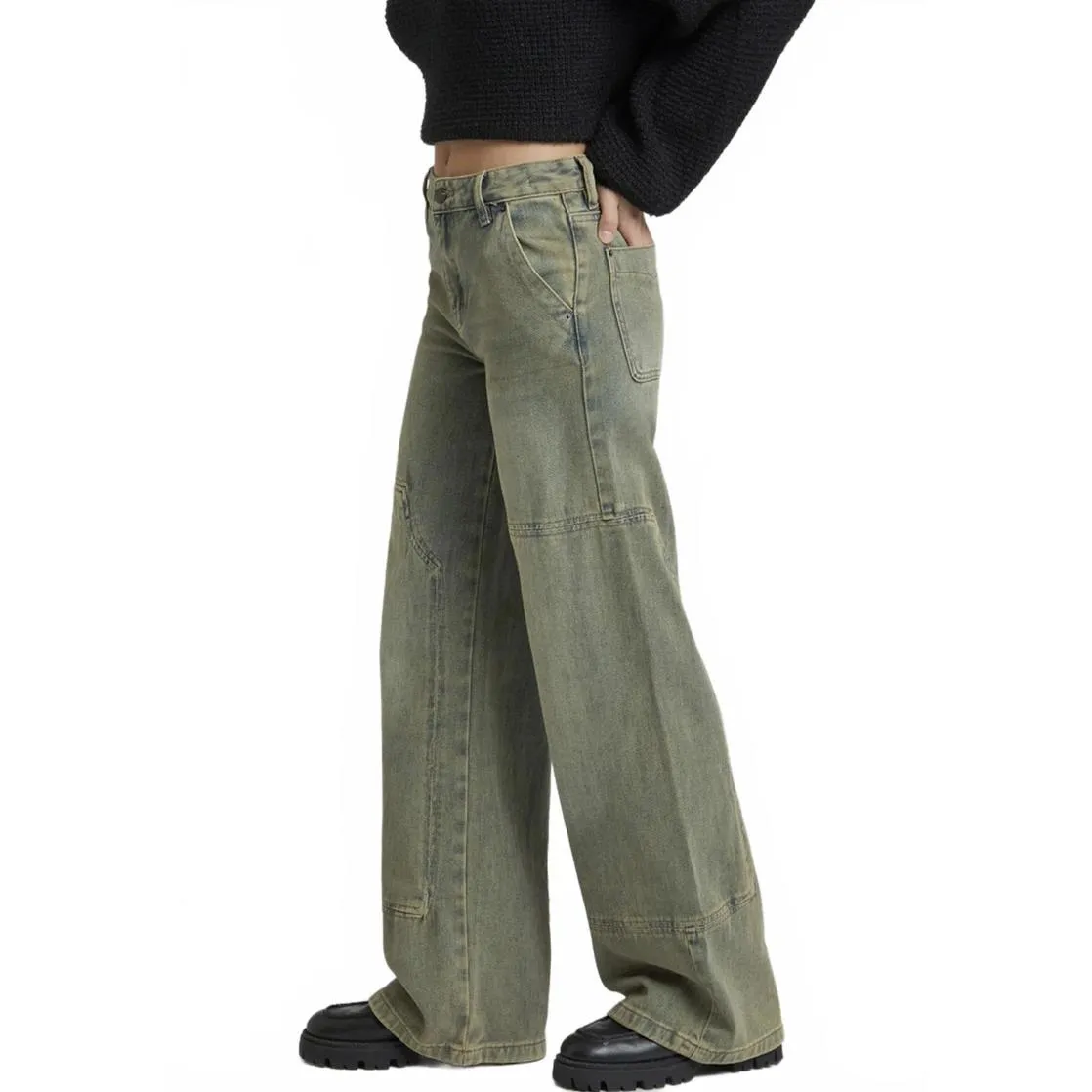 Pacsun Jessie High Waisted Baggy Carpenter Pants Medium Indigo NWT Size 25 - Image 3