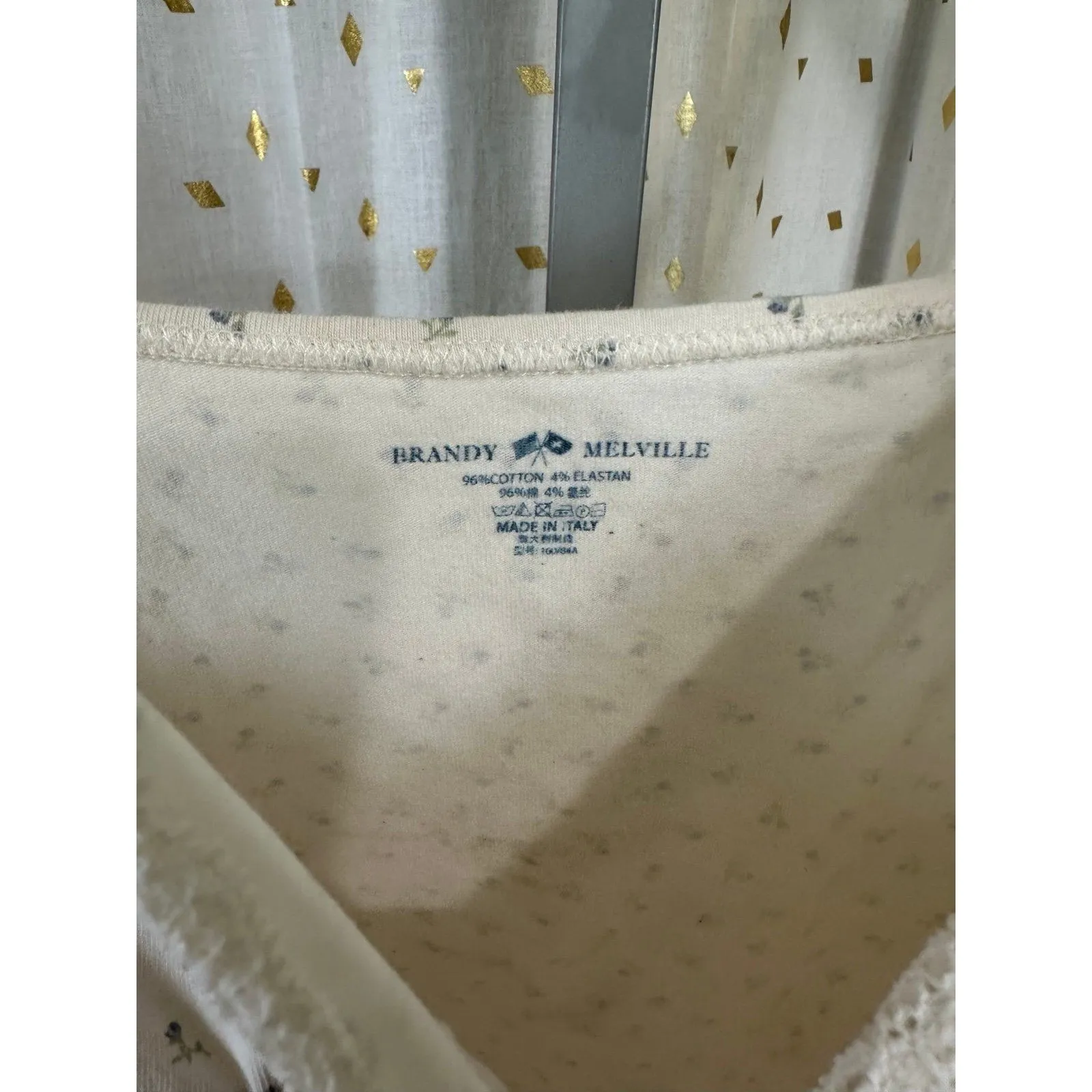 Brandy Melville Ditsy Floral Lace Trim Chemise Slip Dress Top One Size - Image 4