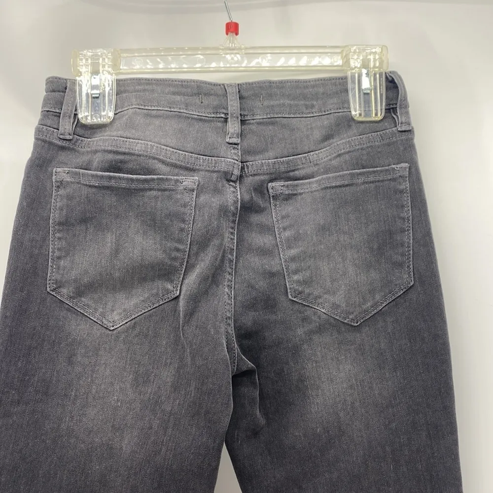 Free People grey high waisted raw hem cropped jeans festival casual stretchy - Image 6