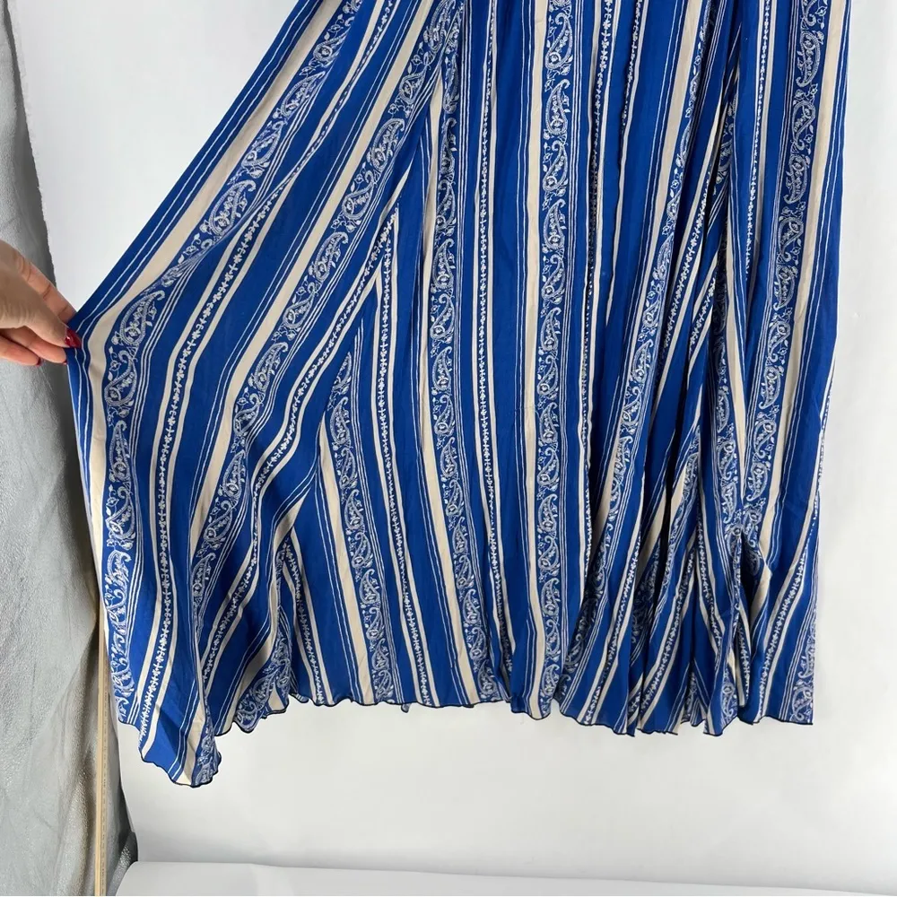 Free People‎ After The Storm Maxi Dress Button Front Paisley 3/4 Sleeve Boho - Image 12