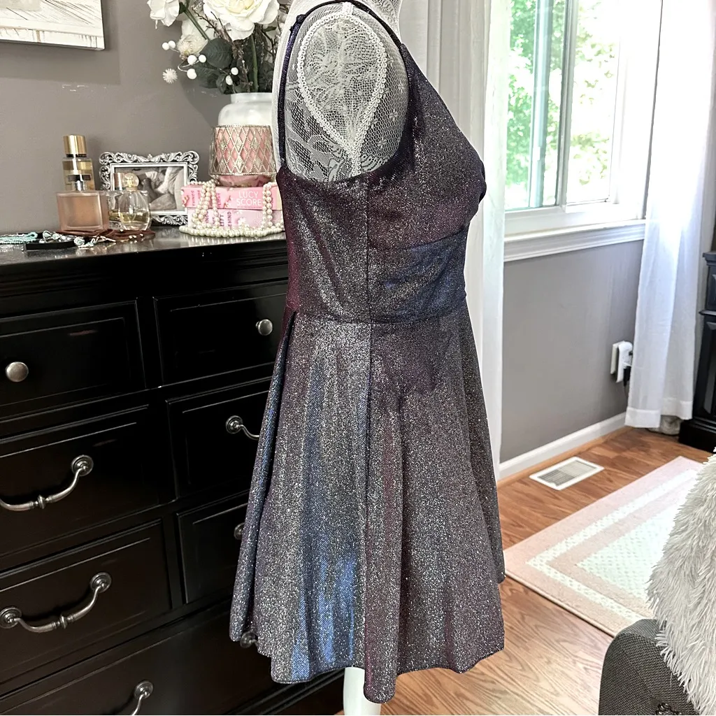 Blondie Nites by Stacy Sklar Glitter Iridescent Mini Dress Size 11 - Image 7