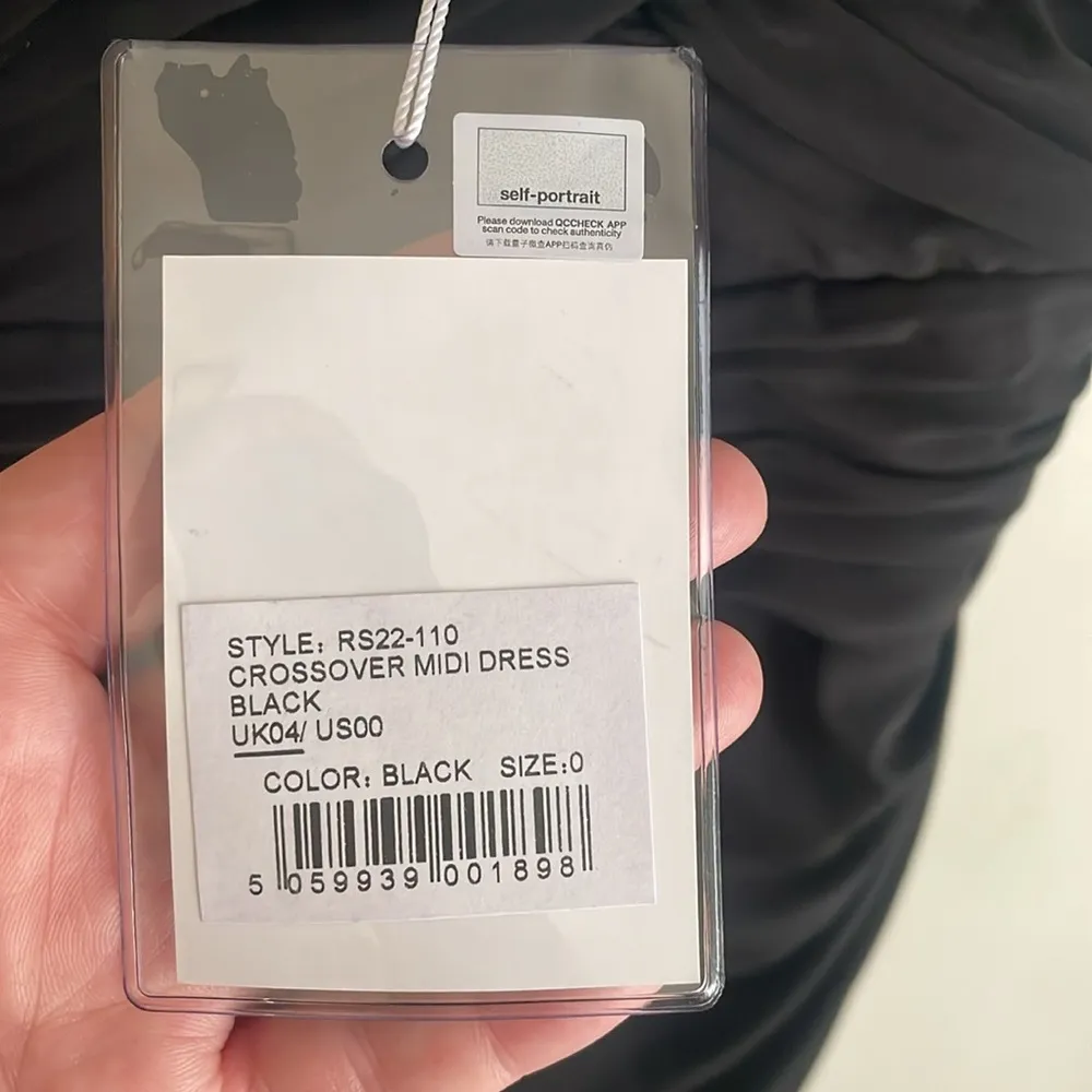 Self-Portrait Crossover Midi Dress Black - Image 11