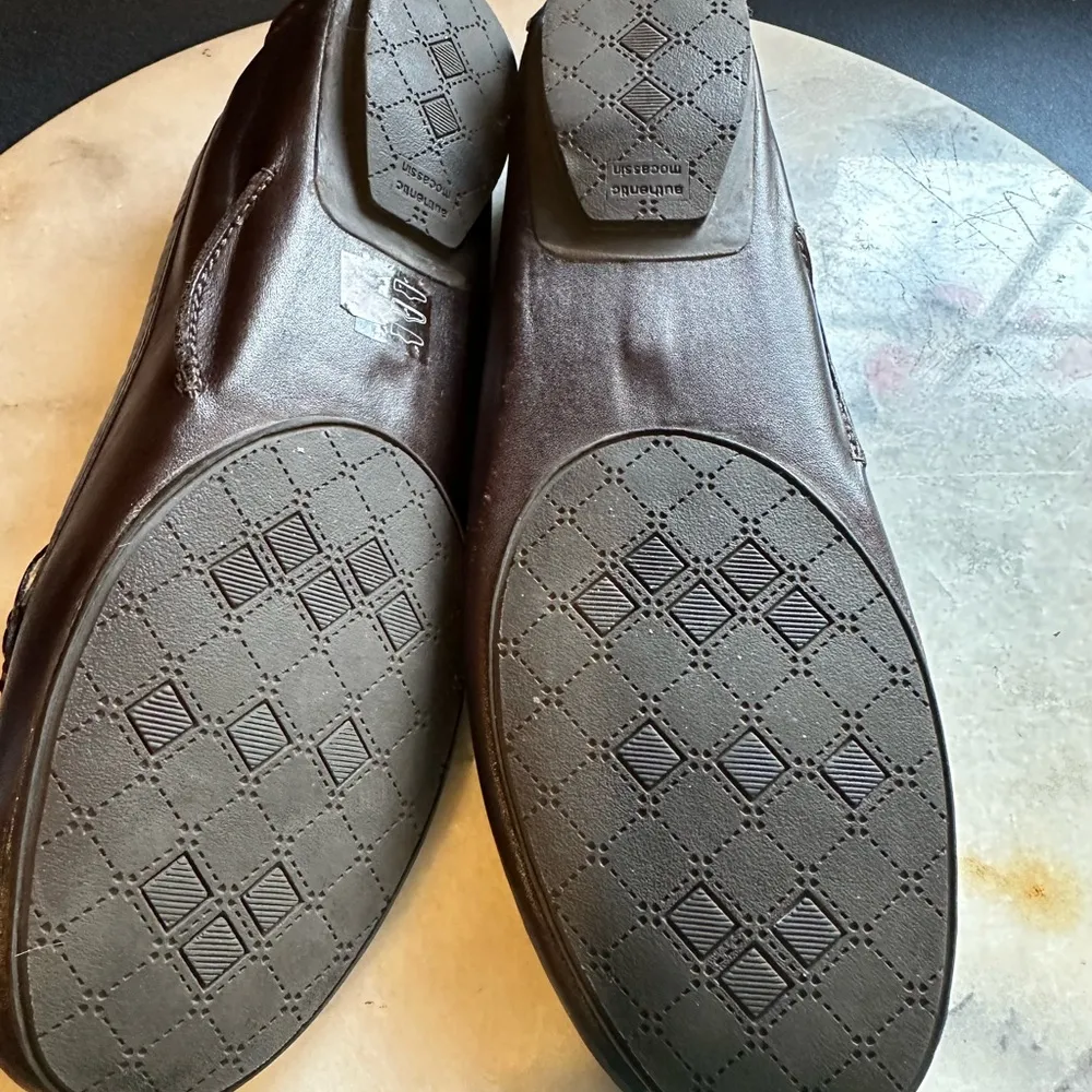 Fosco Brown With Animal Print Real Calf Hair Authentic Moccasins SZ 7 1/2 - Image 7