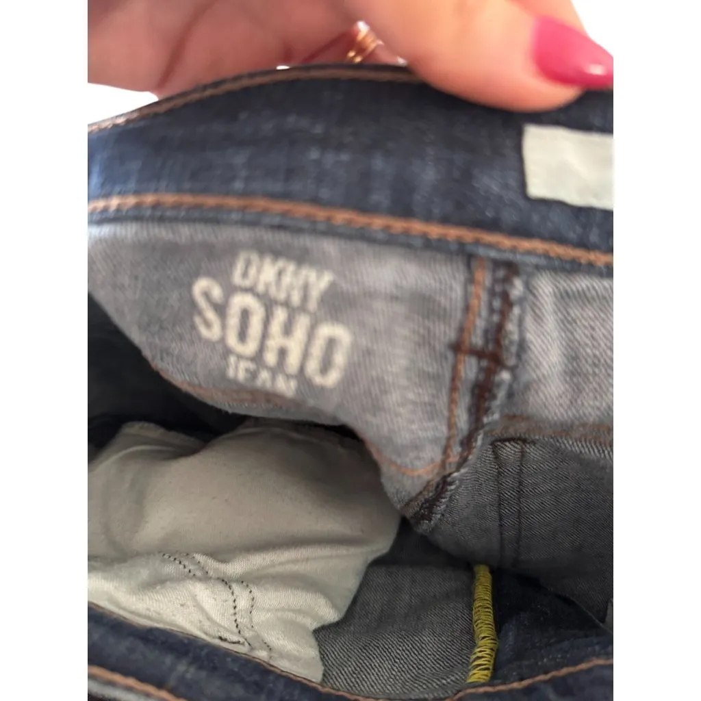 DKNY Soho Dark Wash Straight Leg Jeans Size 4R - Image 8