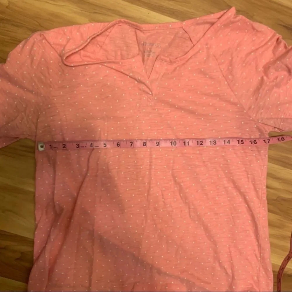 Xhileration Coral Polka Dot Long Sleeve Pajama Top Size Large - Image 7