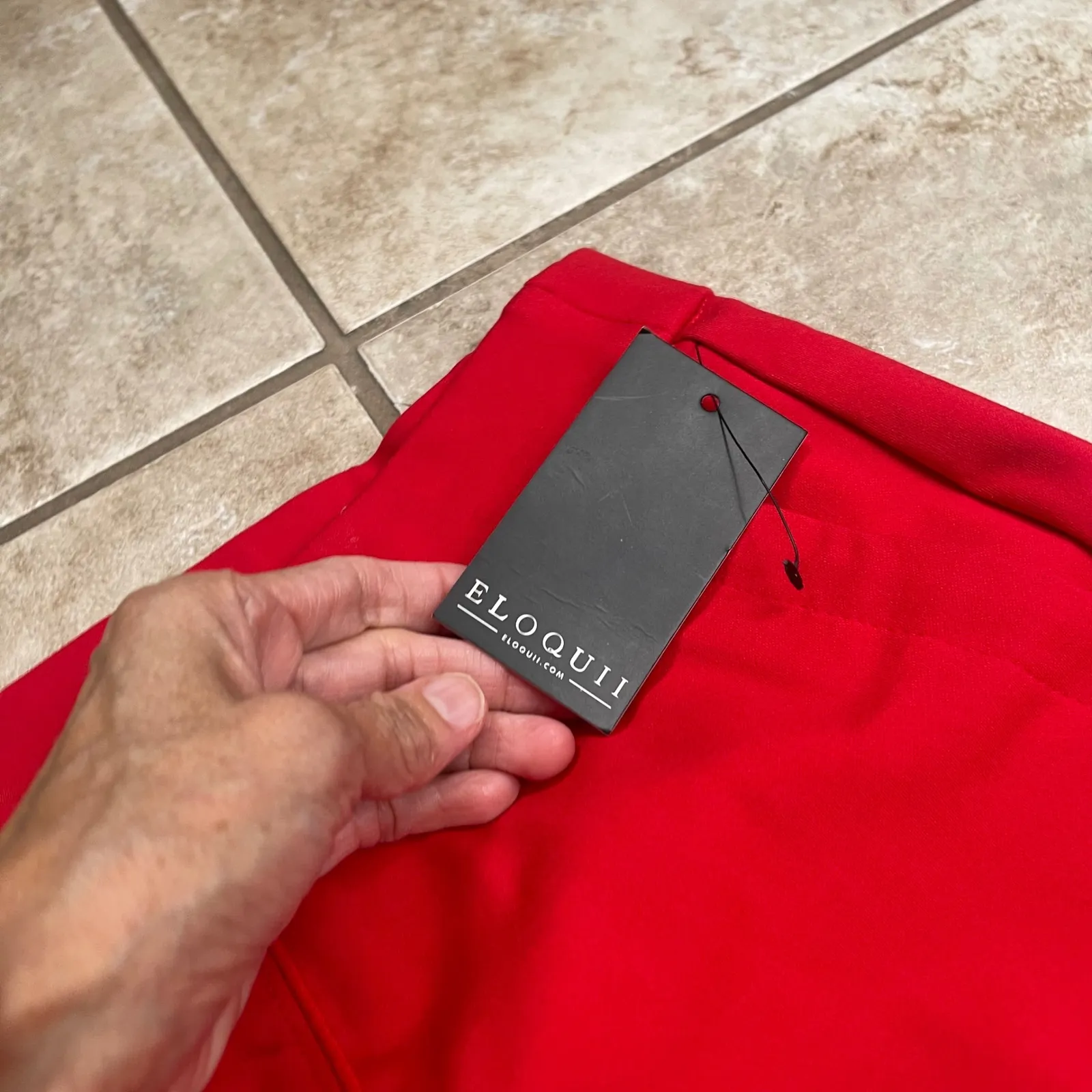 Eloquii Women's Dress Pants‎ plus Size 28R Bright Red Cropped Career Trousers - Image 3