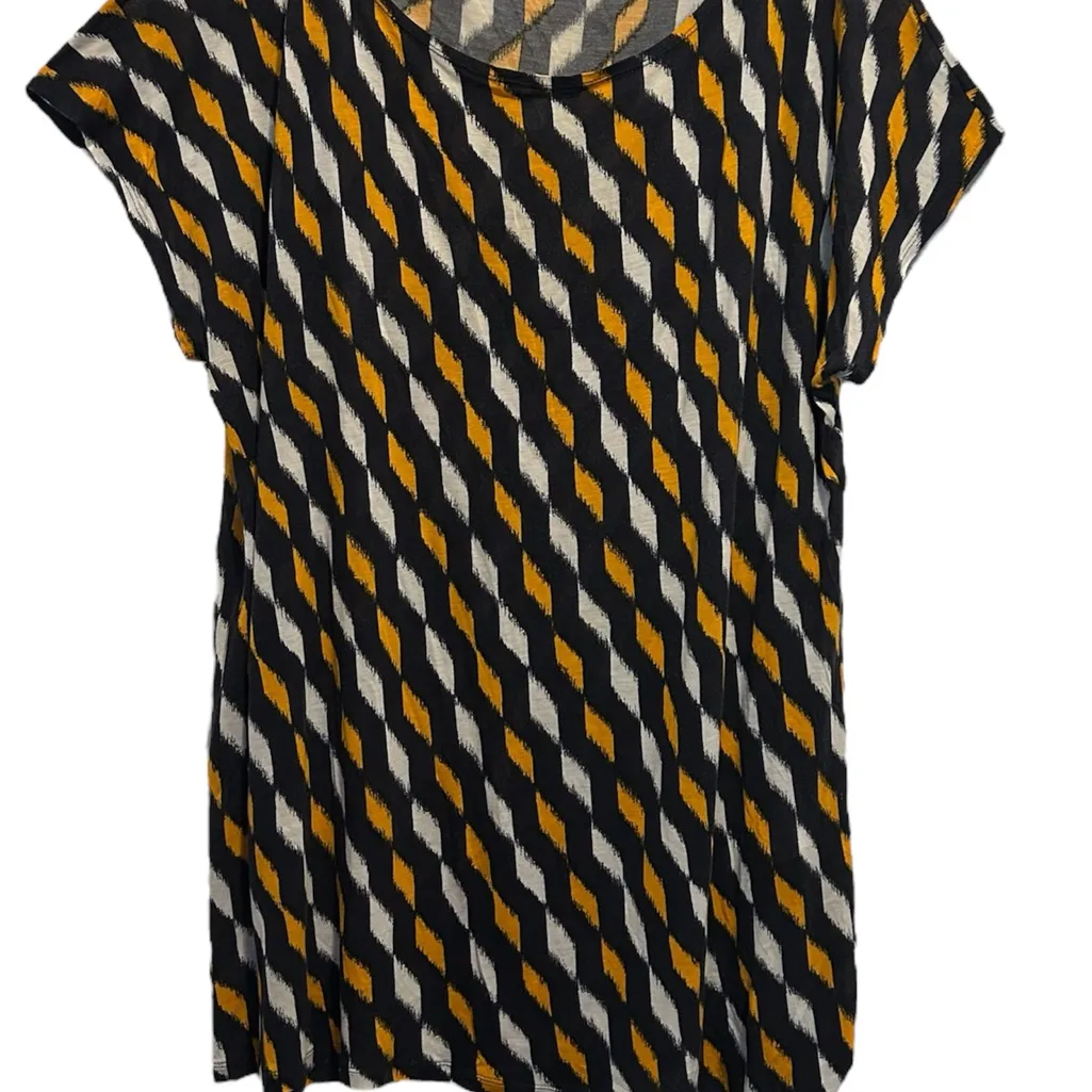 Michael Kors Geometric Pattern Blouse with Side Tie Knot Size 1X - Image 2