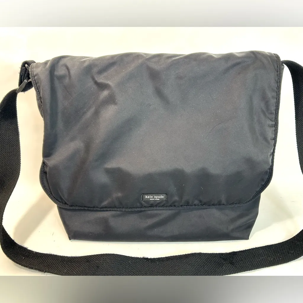 Kate Spade Black Nylon Messenger Laptop Bag Adjustable Crossbody Strap - Image 4