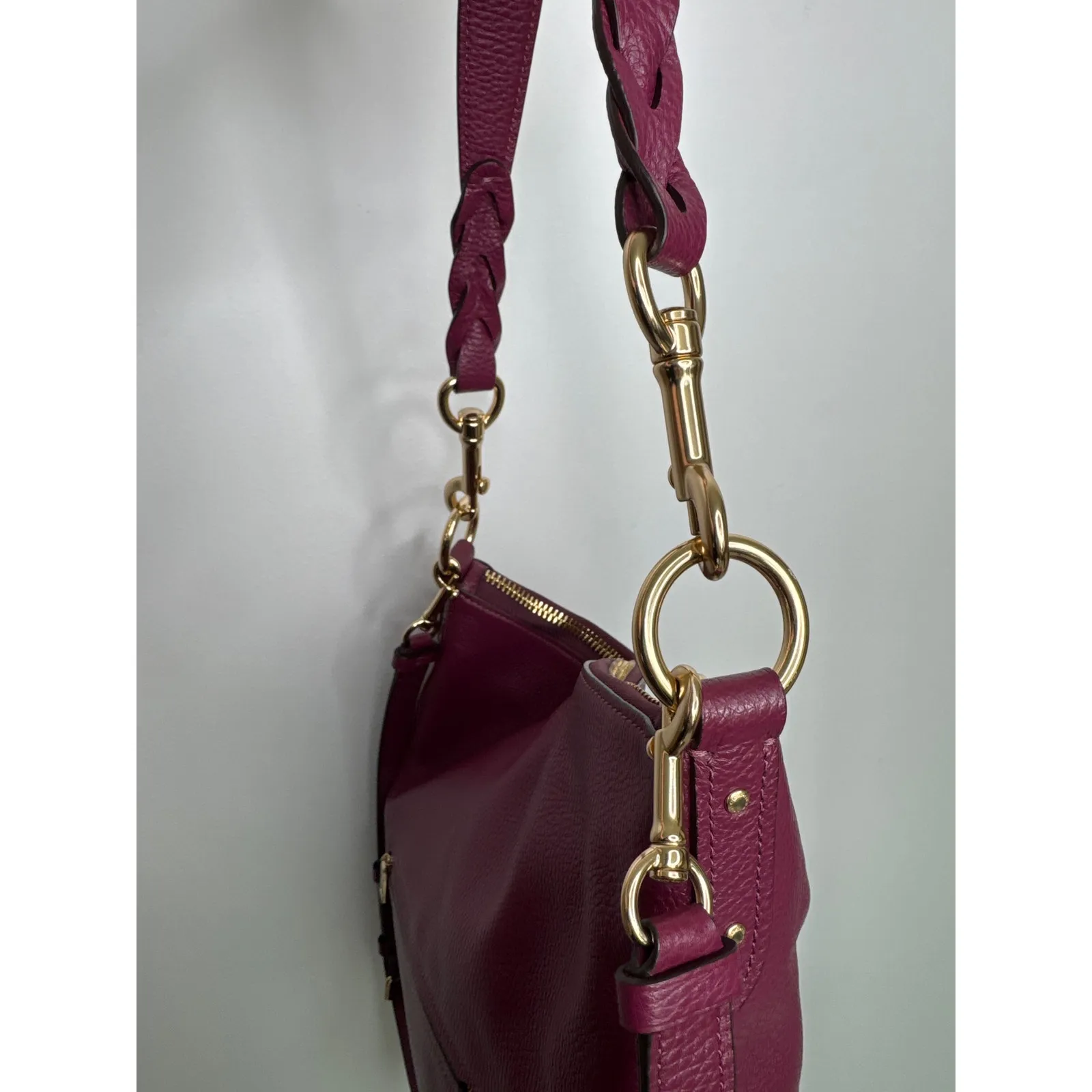 Coach Abby duffle berry Pebbled Leather Shoulder Bag F31507 like NEW - Image 6