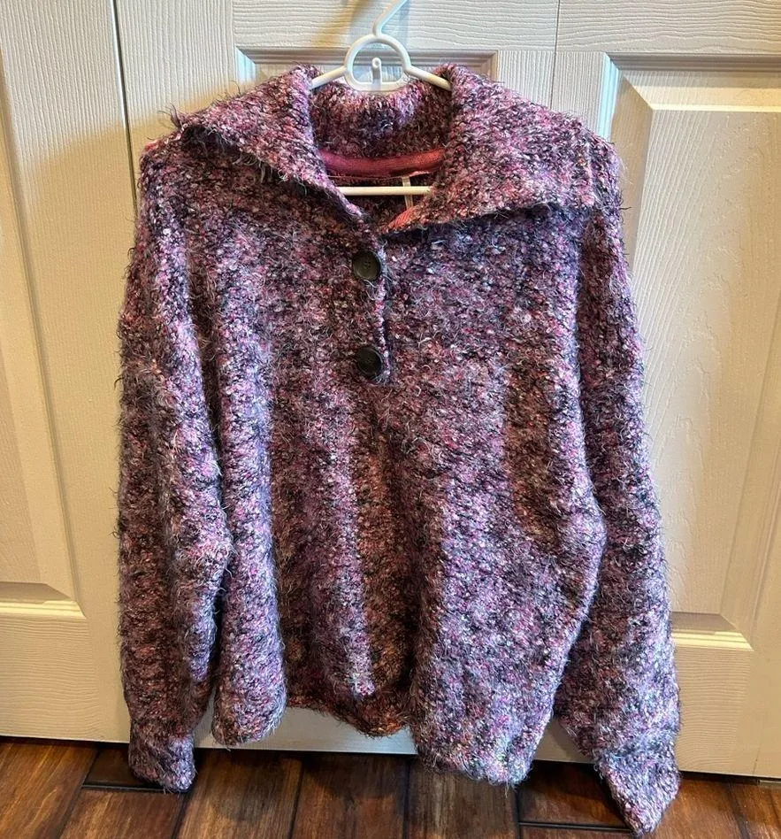 Stellar Knit Pullover Pink Sweater Medium - Image 7