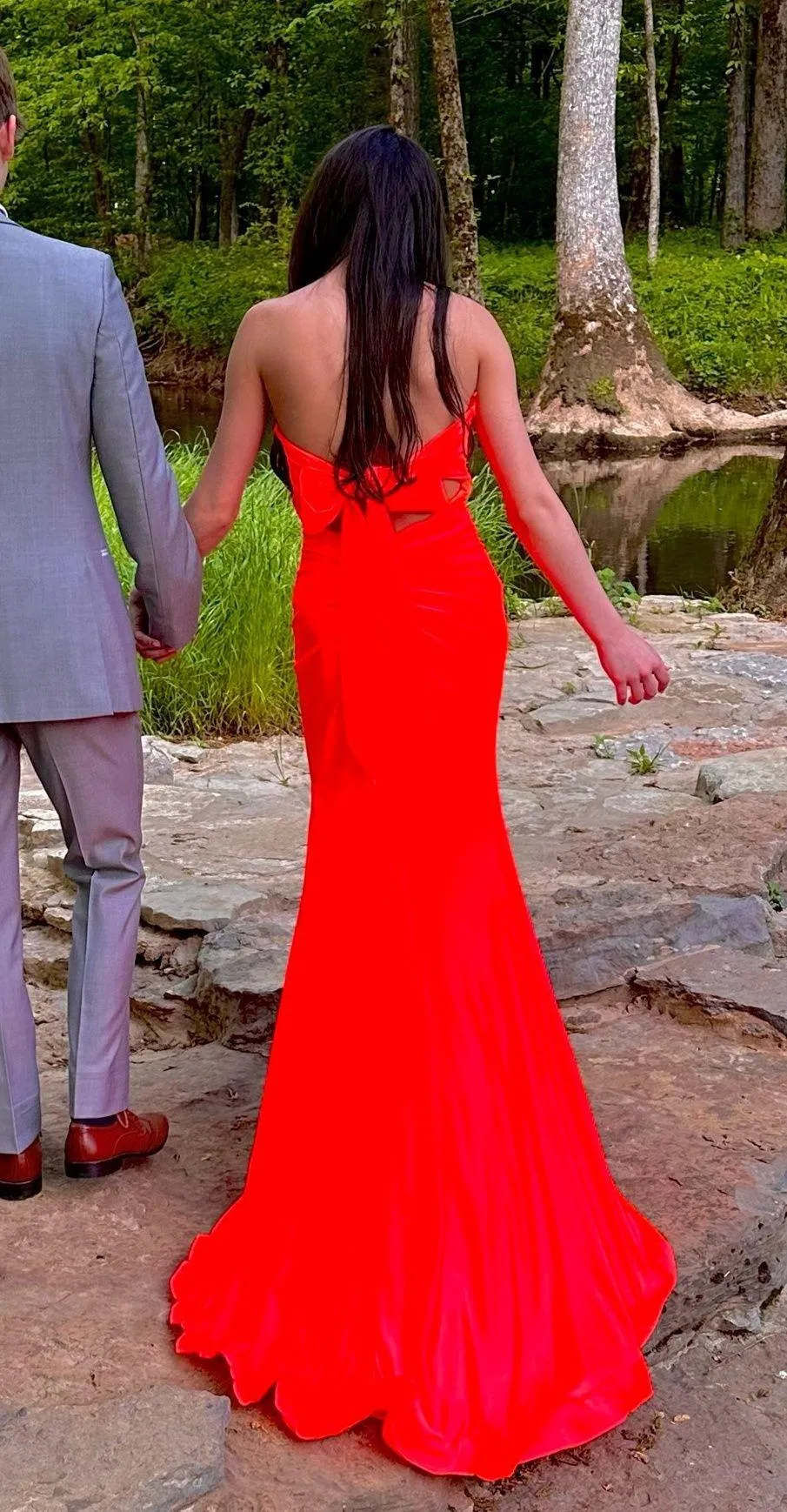 Clarisse Prom Dress Orange - Image 4