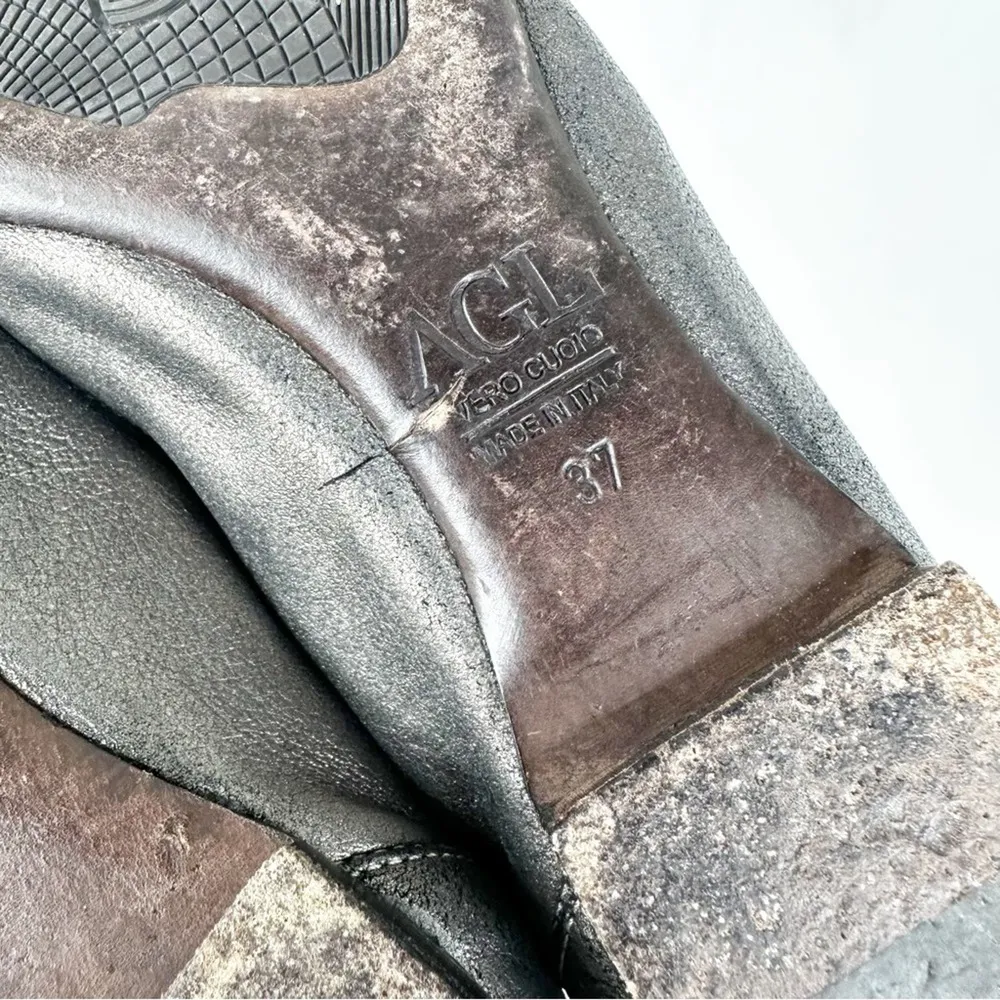 AGL Monika Snake Print Cap Toe Buckle Slip On Ballet Flats Size 37/ 7 - Image 4