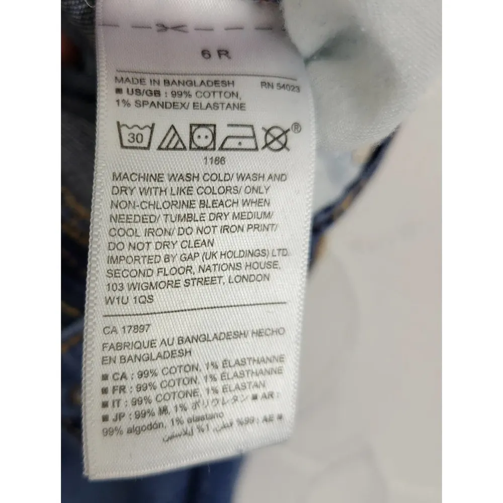 Gap Womens Jeans Size 6 Blue Distressed Coupe Girlfriend Y2K Knee Ripped Skinny - Image 90