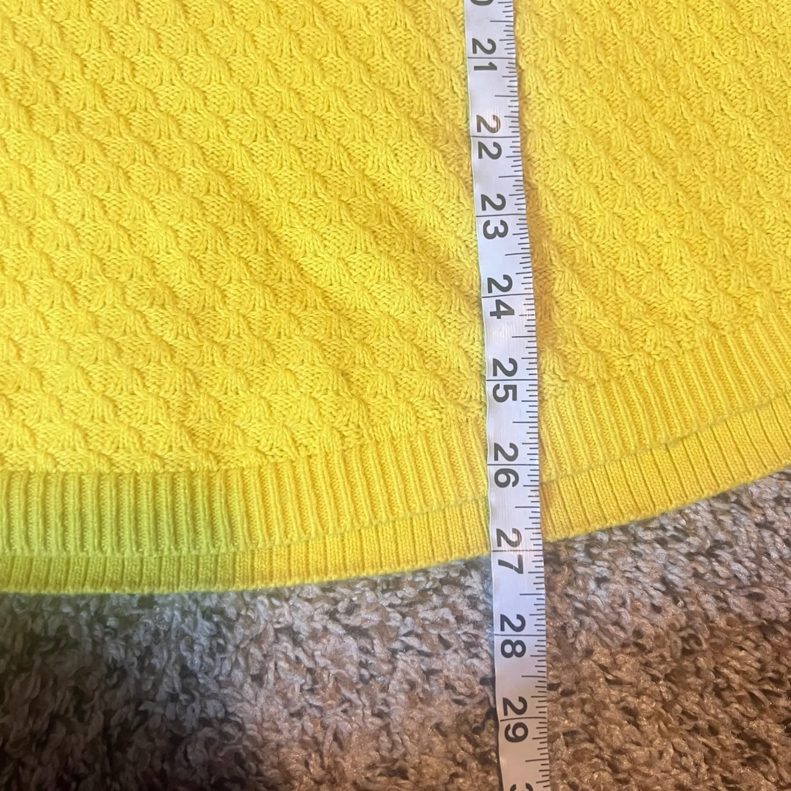 LOFT Yellow Textured Knit Crew Neck Long Sleeve Sweater Women's Size M - Image 4