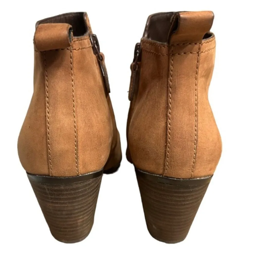 Anthropologie Cole Haan Chesney Brown Zip Up‎ Chunky Heel Ankle Boots  7.5B - Image 6
