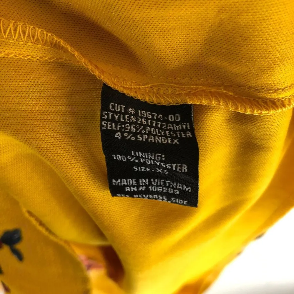 Trixxi Womens Romper V Neck Tie Back Floral Yellow XS - Image 4