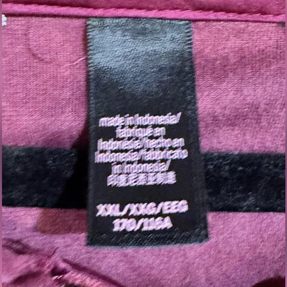 Victorias Secret Purple Velour Shine‎ Hooded Zip Jacket size XXL - Image 2