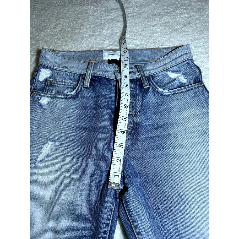 RARE NWOT Current/Elliott‎ Blue Patterned Jeans Size 25 - Image 7
