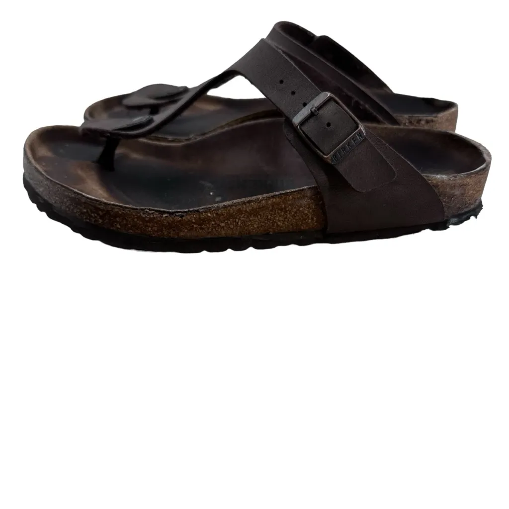 Birkenstock Women's Gizeh Mocha Brown Birko-Flor Thong Sandals‎ Size EU 38 US 7 - Image 2