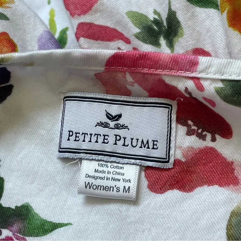 Petite Plume Dress cotton floral midi nightgown womens White (medium) gardens - Image 2