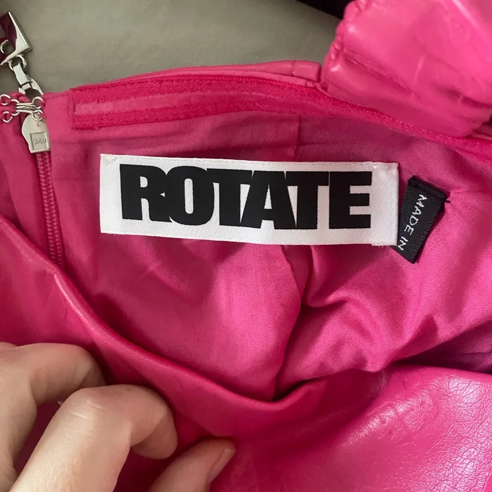Rotate Birger Christensen Herlina Faux Leather Mini Dress Barbie Pink 90s Style Size 4 - Image 8