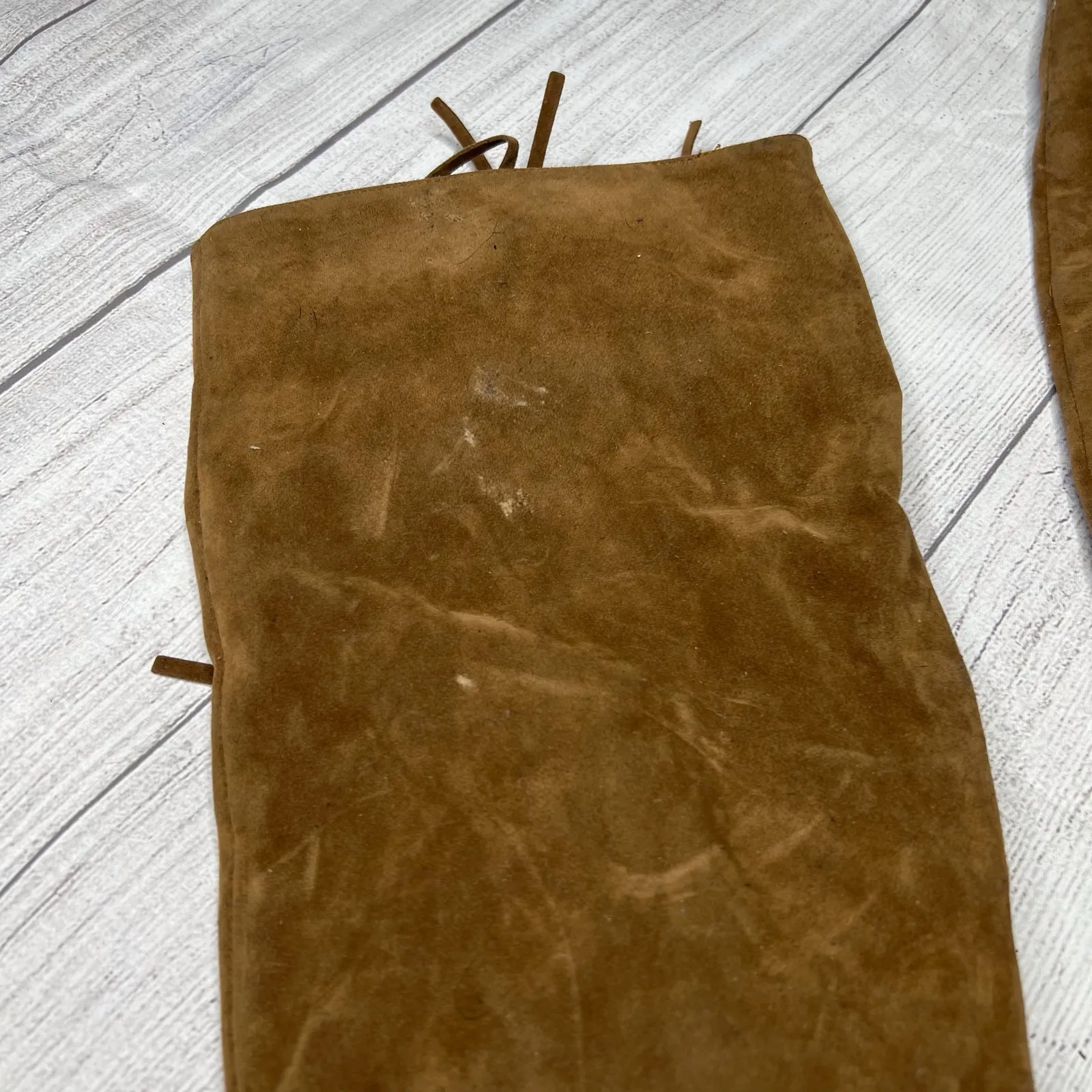 Material Girl Cowboy Western Boots Brown Fringe Leather Suede Size 7.5M - Image 6