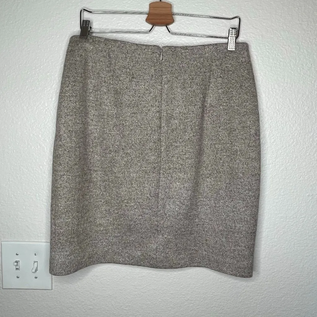 Ann Taylor women’s 10 gray wool metallic knit short pencil skirt career wear - Image 7