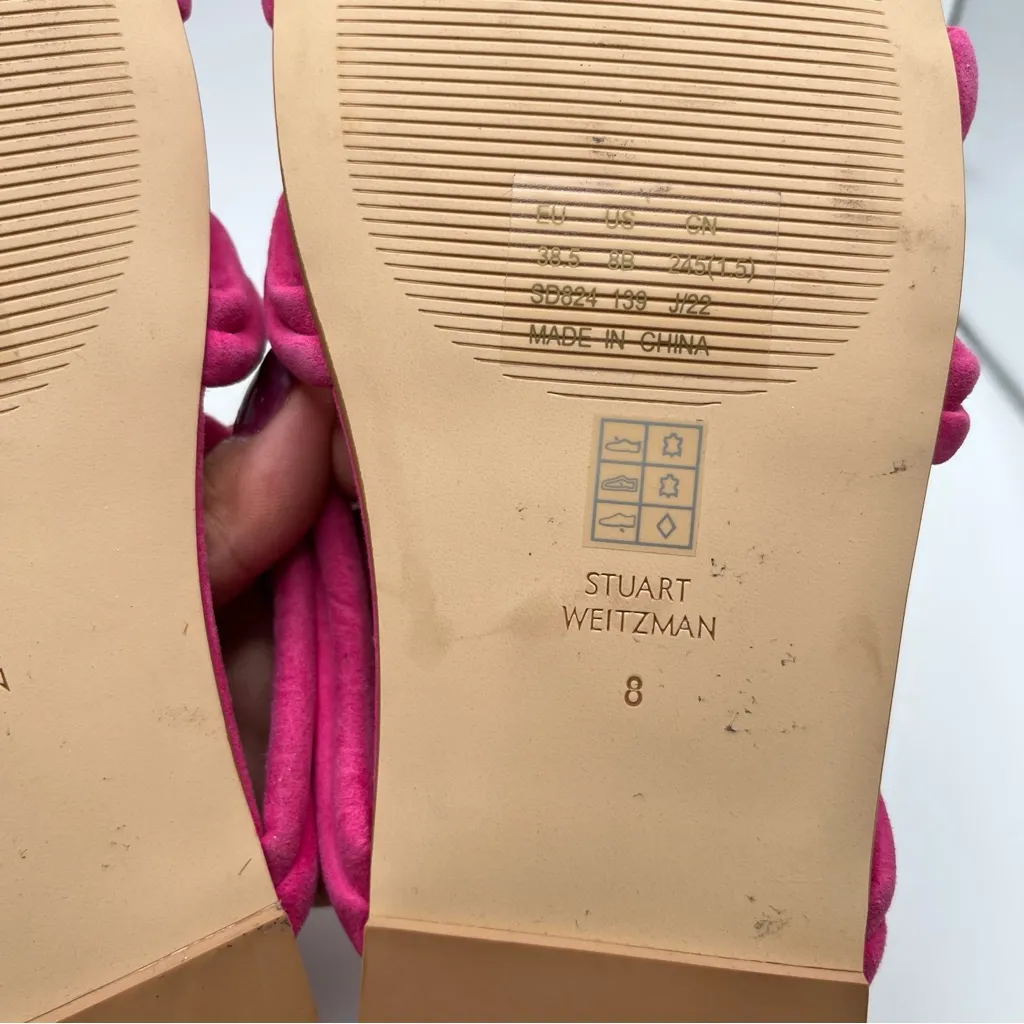 NWOB Stuart Weitzman Twist Knot Sandal in Pink flat slip on Size 8 - Image 7