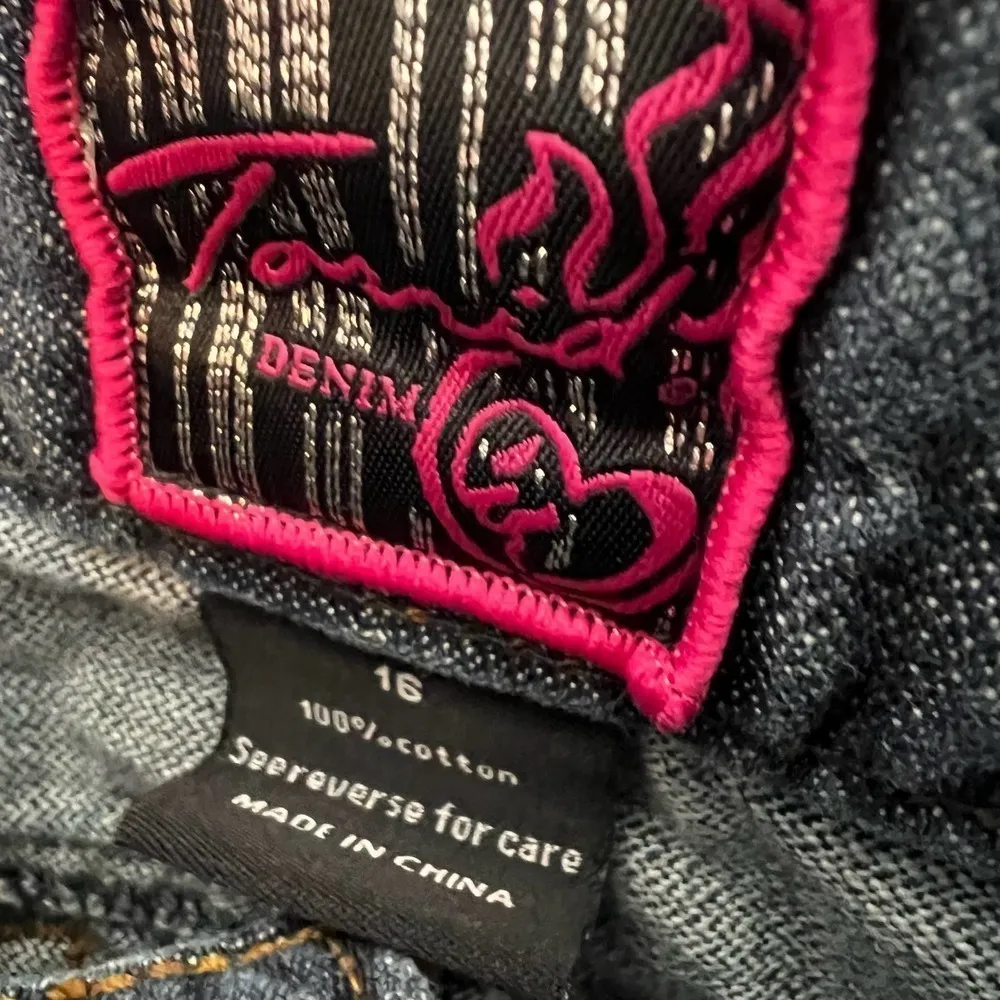 Torrid plus size distressed denim blue jean skirt with pockets y2k 00's size 16 - Image 7