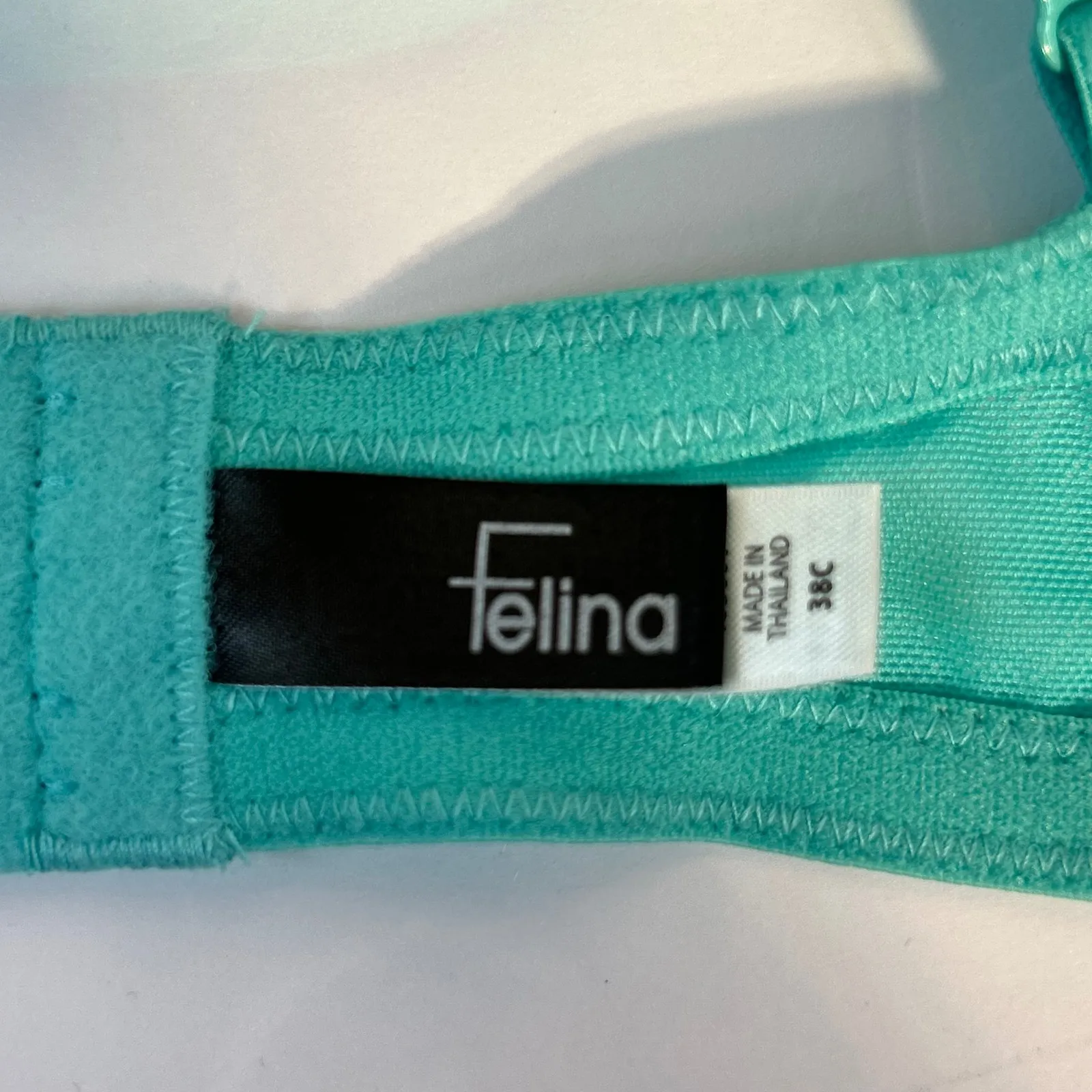 Felina 38C Teal Lace Underwire Balconette Bra Adjustable Straps Back Closure - Image 6