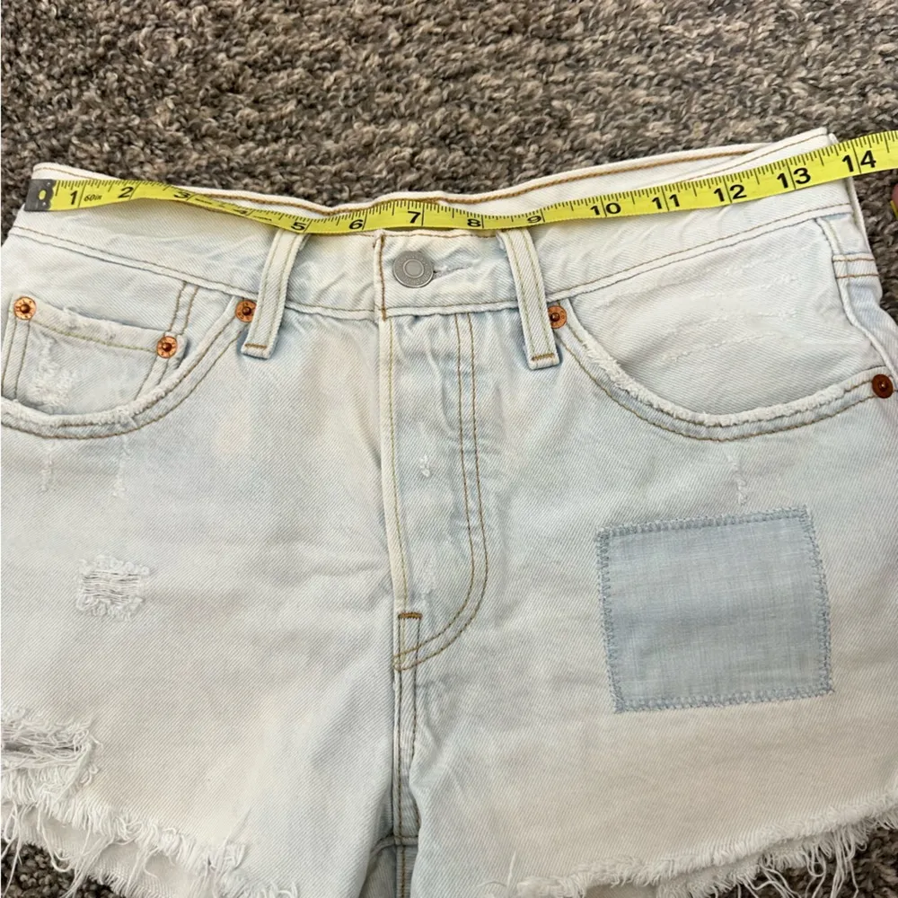 Levis Button Fly Denim Cutoff Shorts 26 - Image 5