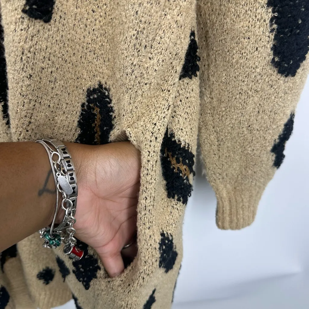 Knox Rose Leopard Print Sweater Cardigan Size 2XL Boho Fall - Image 7