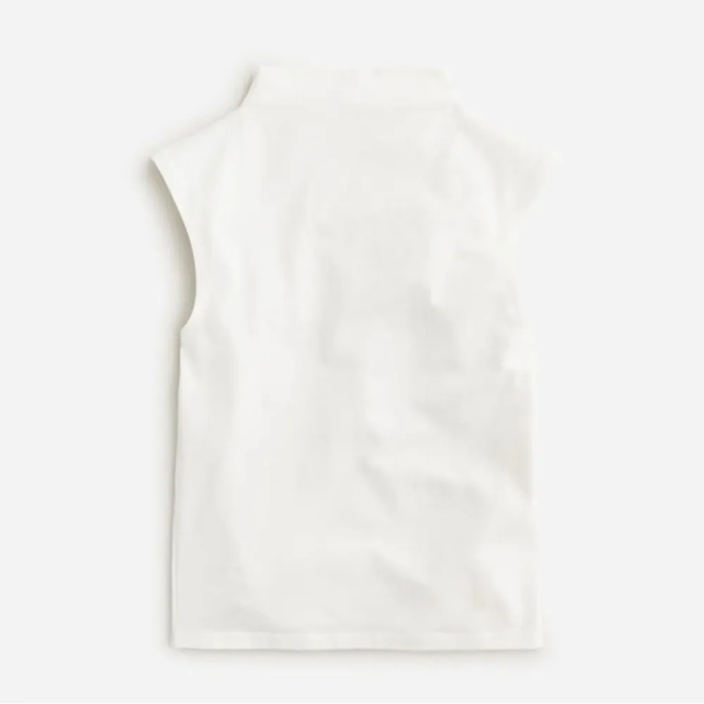 J. Crew Fitted mockneck tank top stretch cotton blend in White Size XS - Image 4