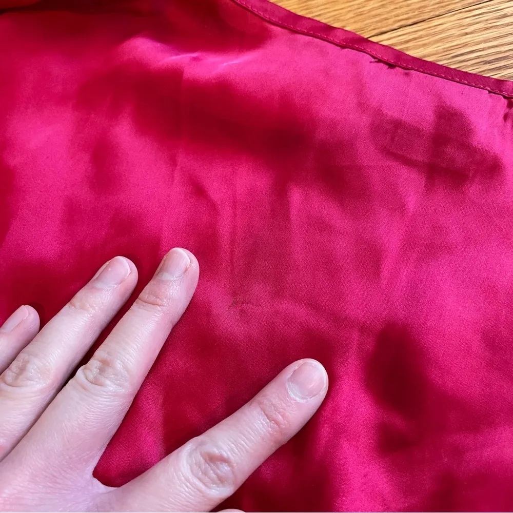 OLD TAG TORRID Plus Size Raspberry Red Beaded Sequin Satin Kimono Sleeve Blouse - Image 11