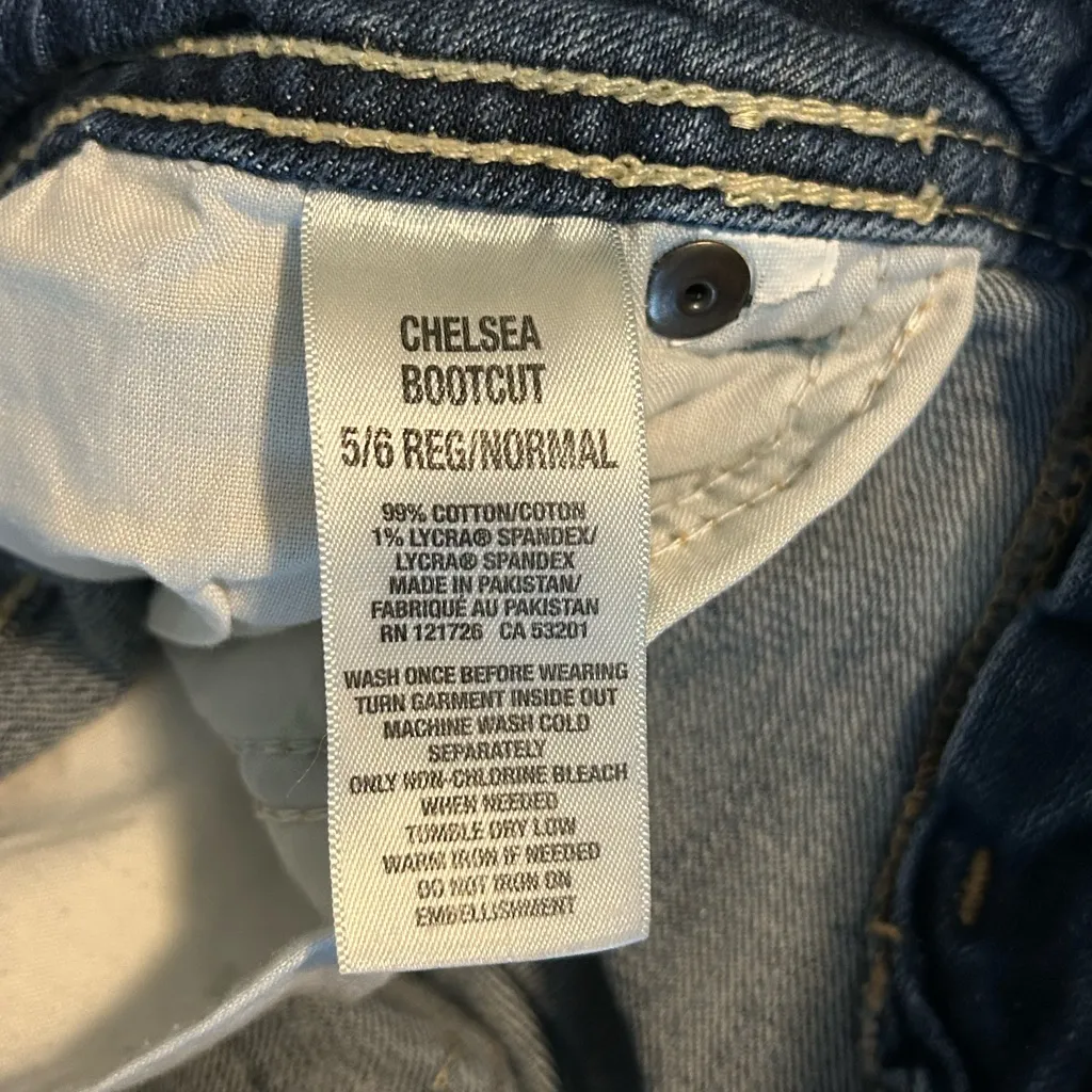 Aeropostale Y2K Chelsea Bootcut Low Rise Dark Wash Denim Jean Size 5/6 Regular - Image 10