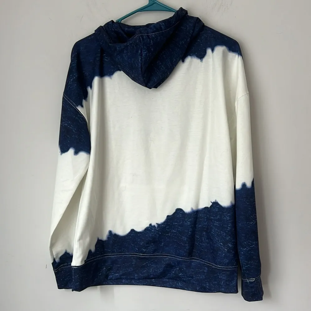 Gameday Couture White/Navy North Carolina Tar Heels Dip Dyed Hoodie Sz S ♟️ Blue - Image 7