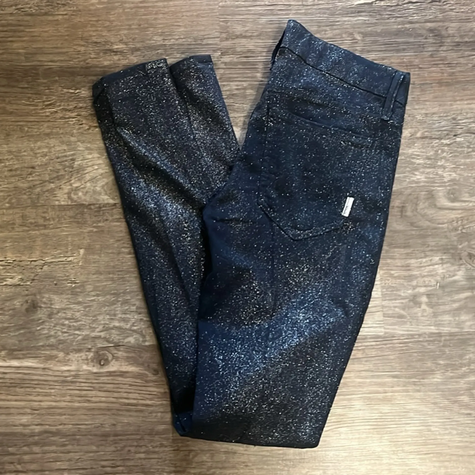 MOTHER The Looker Sparkle Jeans Silver Size 26 - Image 5